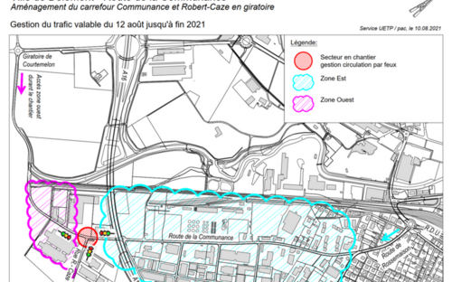 Réaménagement du carrefour entre la route de la Communance et la rue Robert-Caze