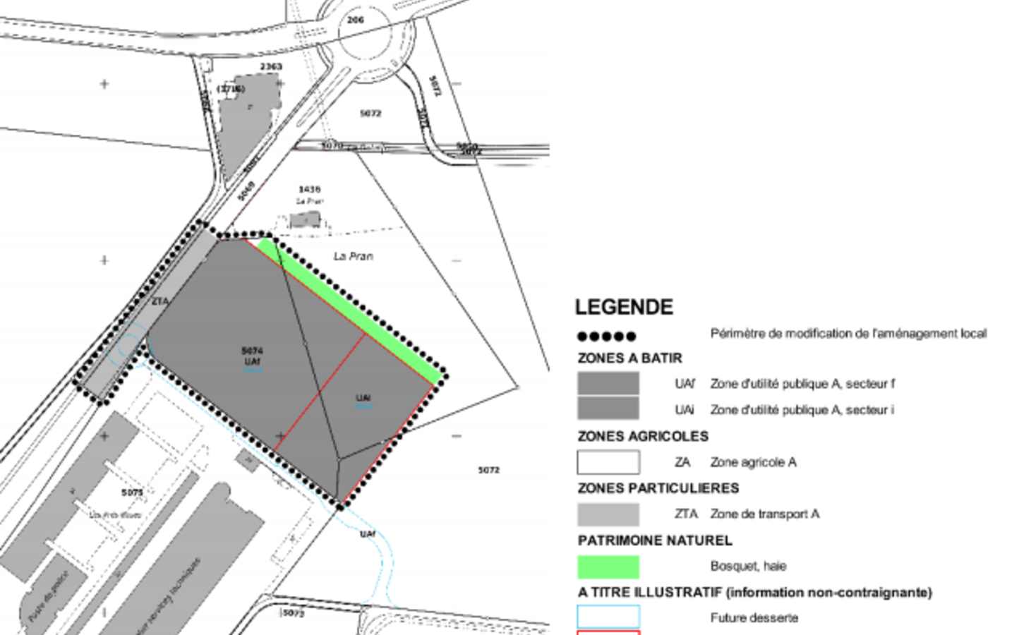 Réactions du Conseil communal - Changement d'affectation aux Prés-Roses