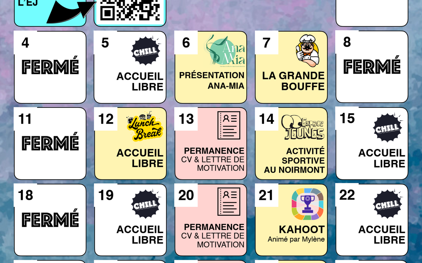 En novembre à l'Espace-Jeunes