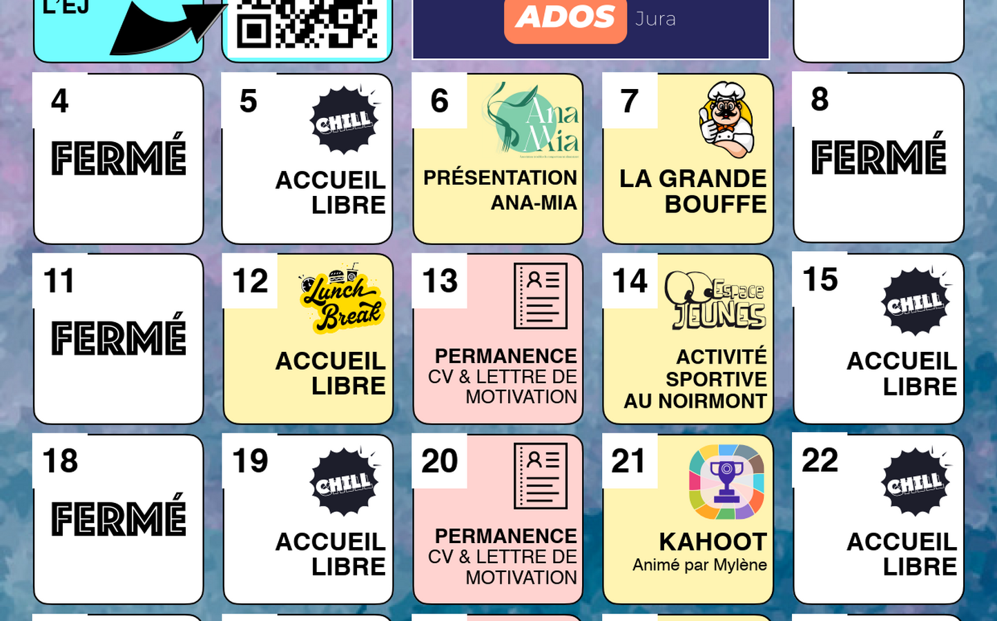 En novembre à l'Espace-Jeunes