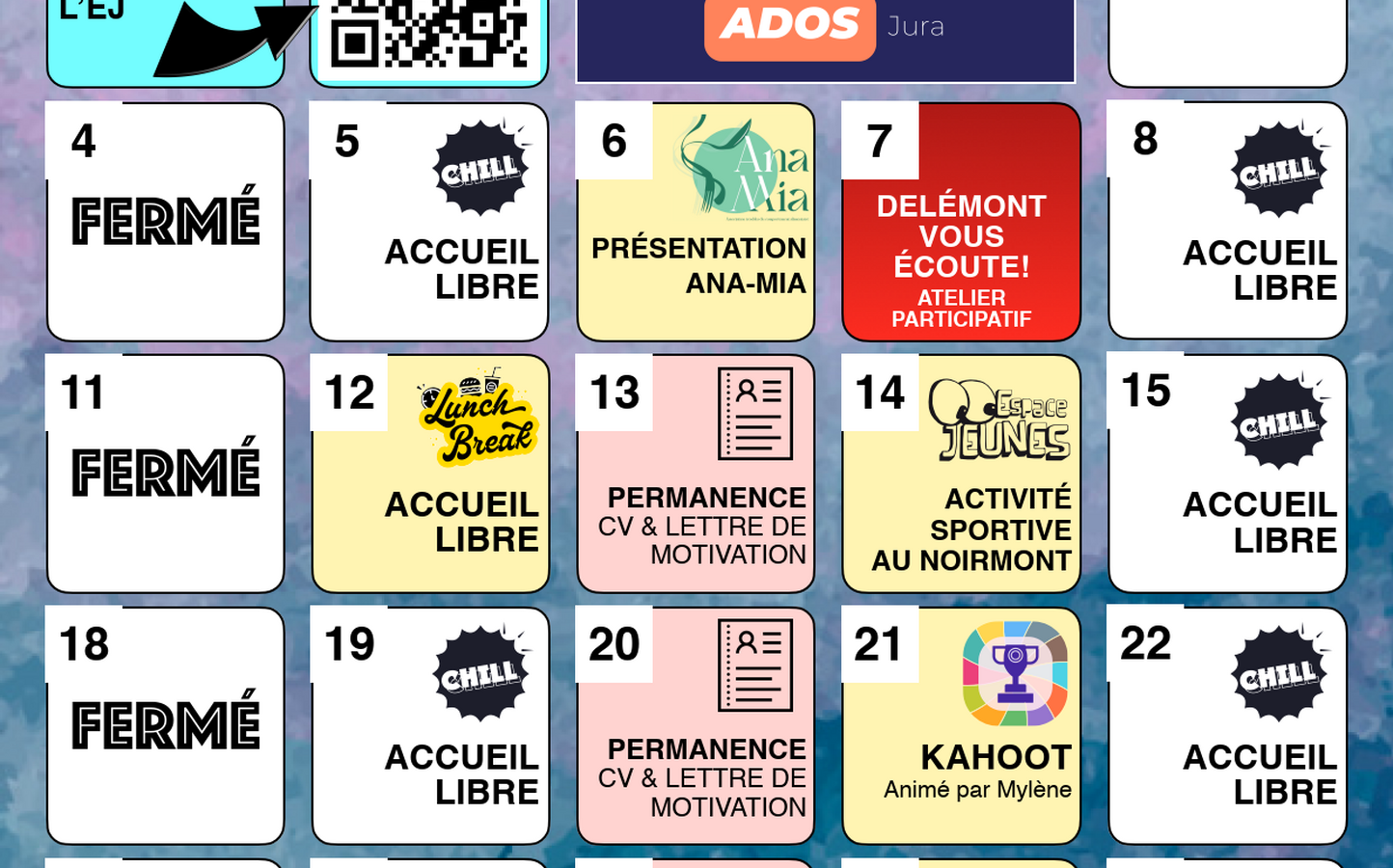 En novembre à l'Espace-Jeunes