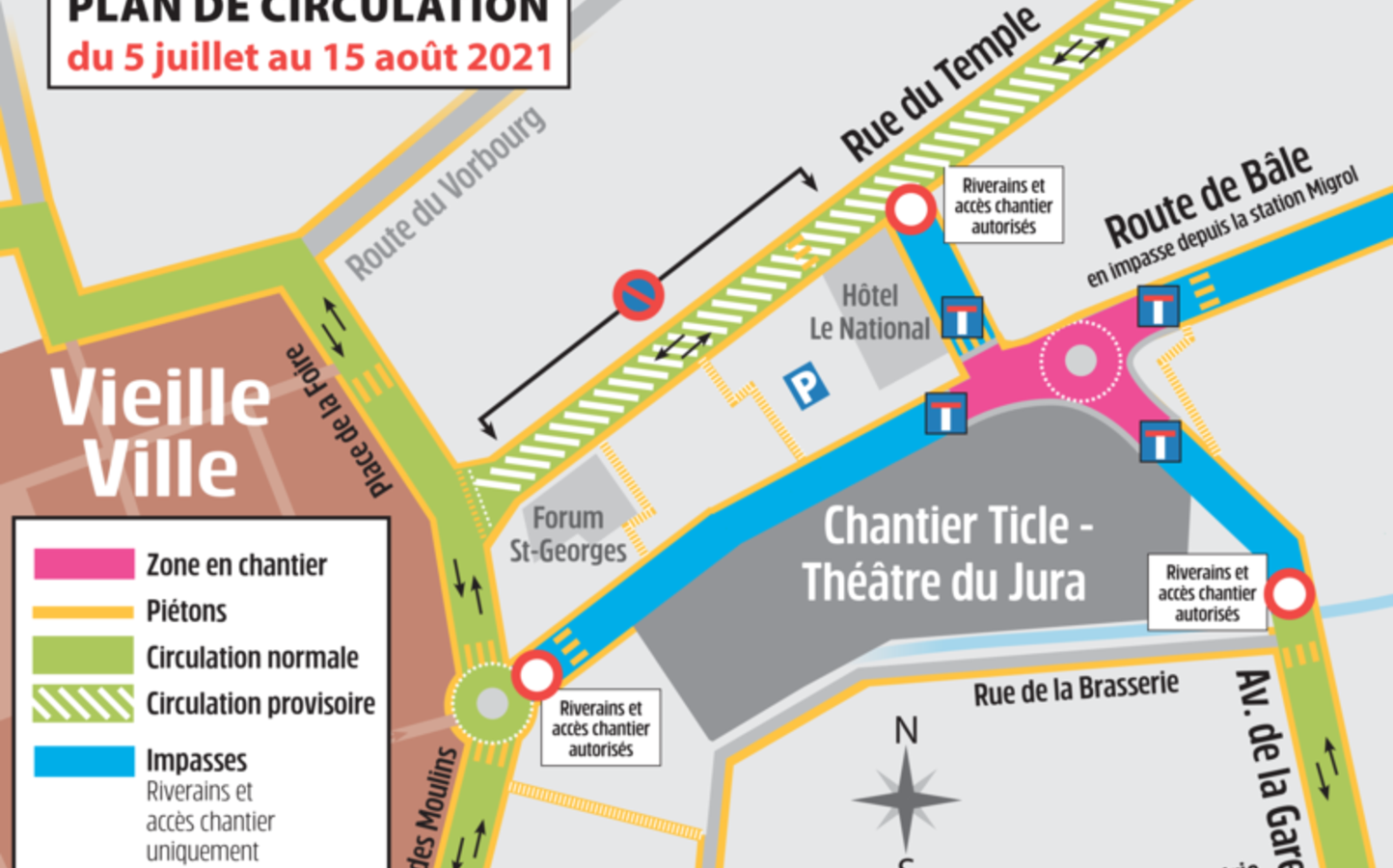 Dernière étape pour le giratoire de la route de Bâle