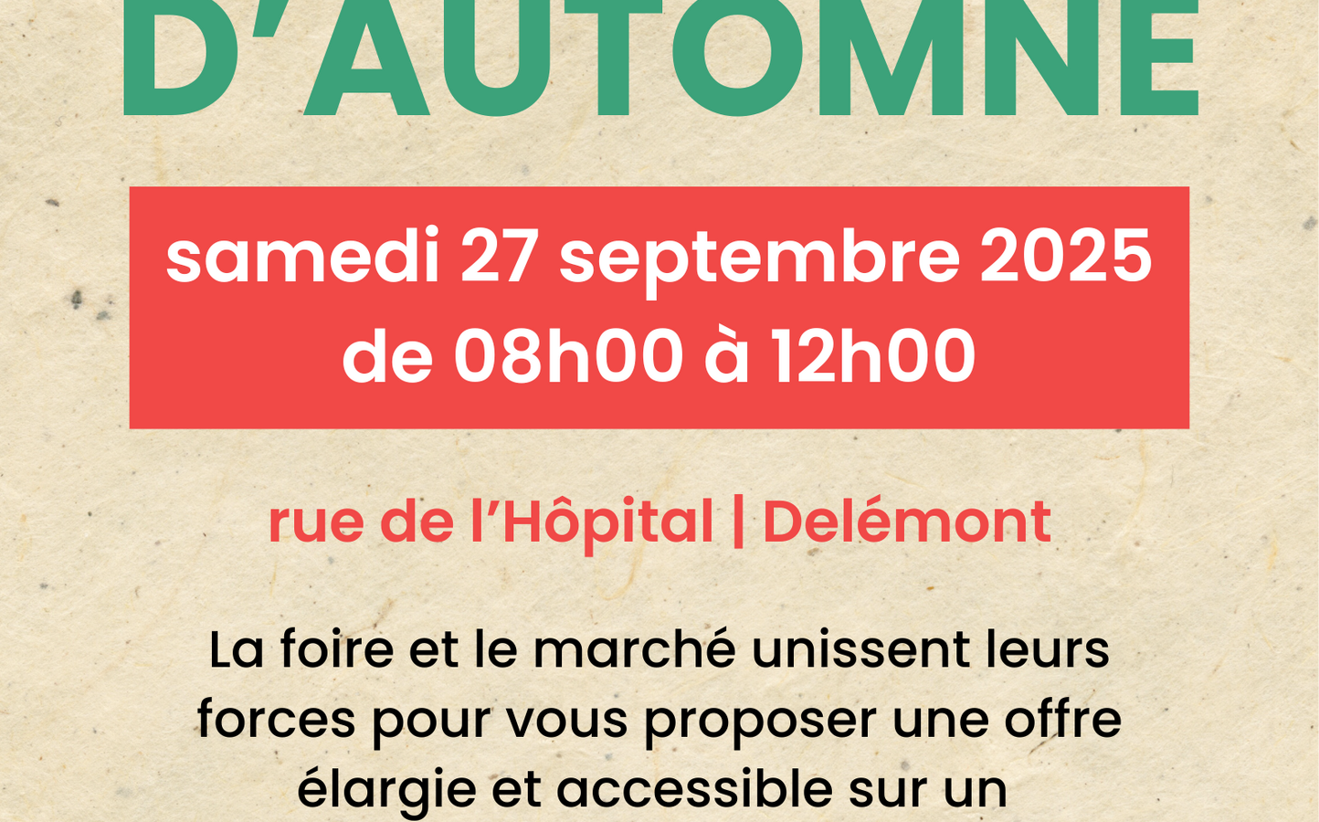 Samedi, c'est la foire d'automne à Delémont