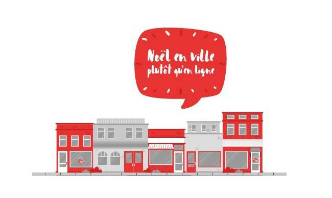 Logo de l'action Noël en ville plutôt qu'en ligne