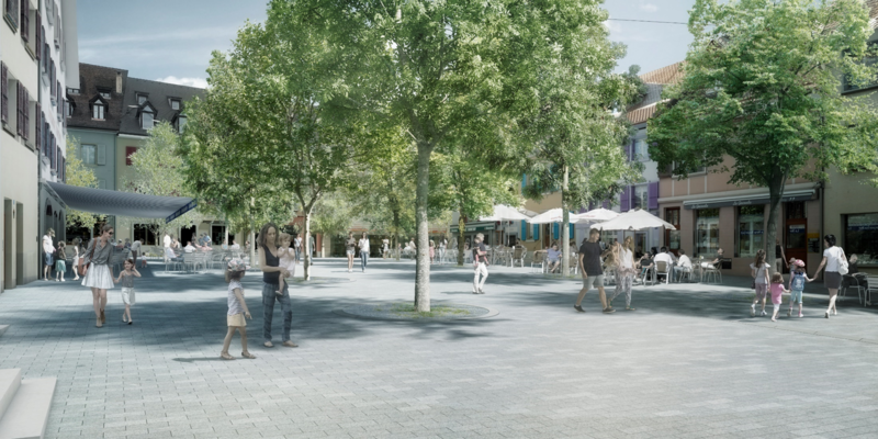 Image de la variante B du projet pour la Place Roland-Béguelin