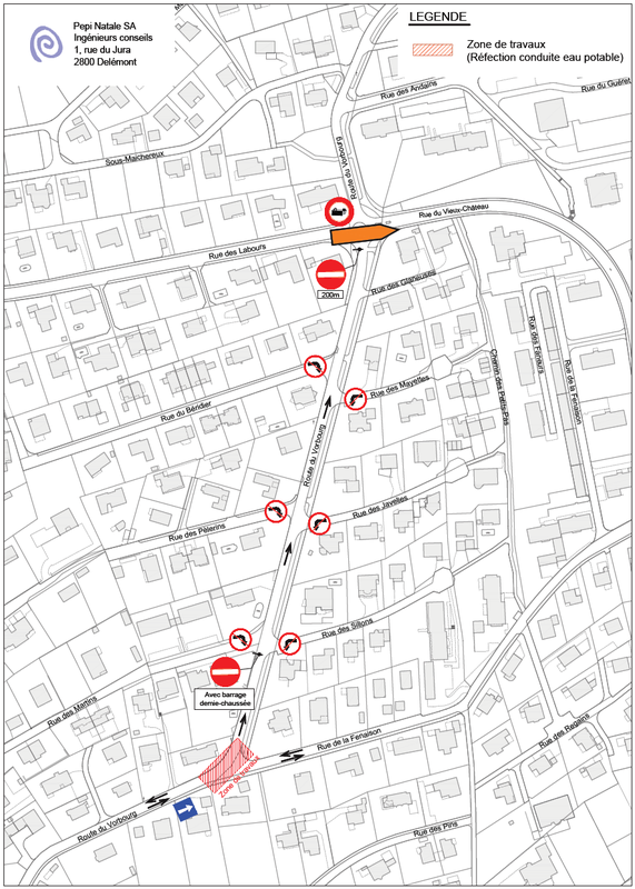 Plan travaux Route du Vorbourg