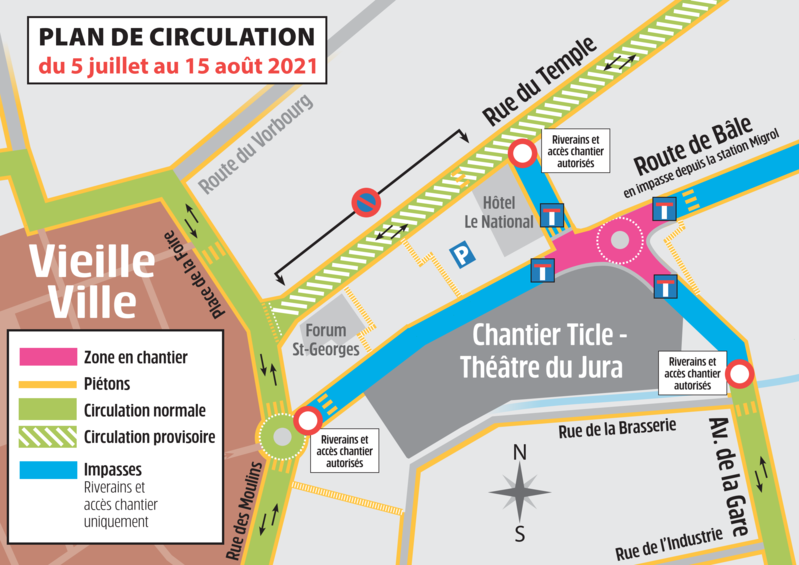 Plan de circulation du 5 juillet au 15 août