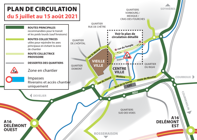 Plan de circulation du 5 juillet au 15 août