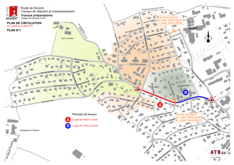 Plan de circulation du 5 au 9 juillet 2021 - Route de Domont