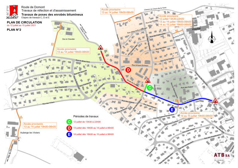 Plan de circulation du 12 au 15 juillet 2021 - Route de Domont