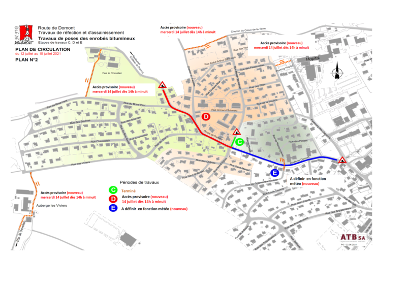 Plan circulation fermeture route de Domont mercredi 14 juillet de 14h à minuit