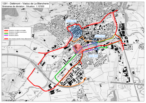 Plan déviation viaduc Blancherie