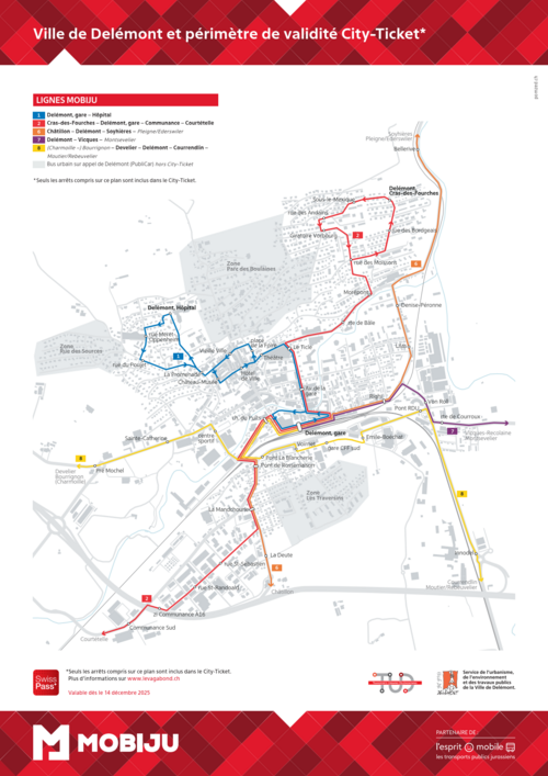 Plan lignes TUD 2026