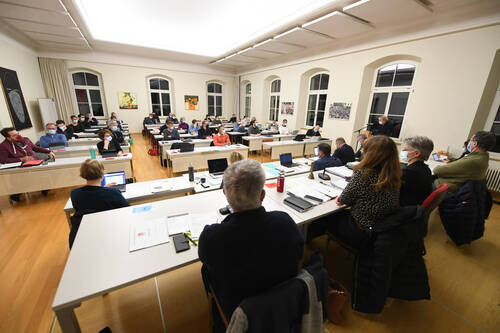 Delémont 31 janvier 2022 . Conseil de ville de Delémont . photo Stéphane Gerber