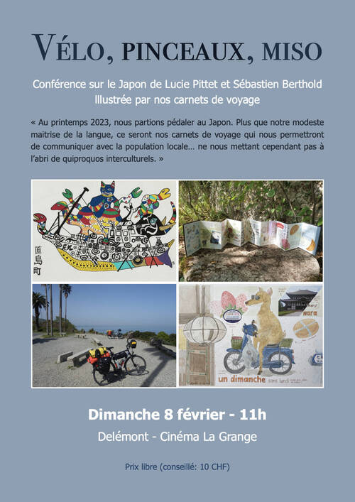 "Vélo, pinceaux, miso" (Conférence sur un voyage à vélo au Japon)