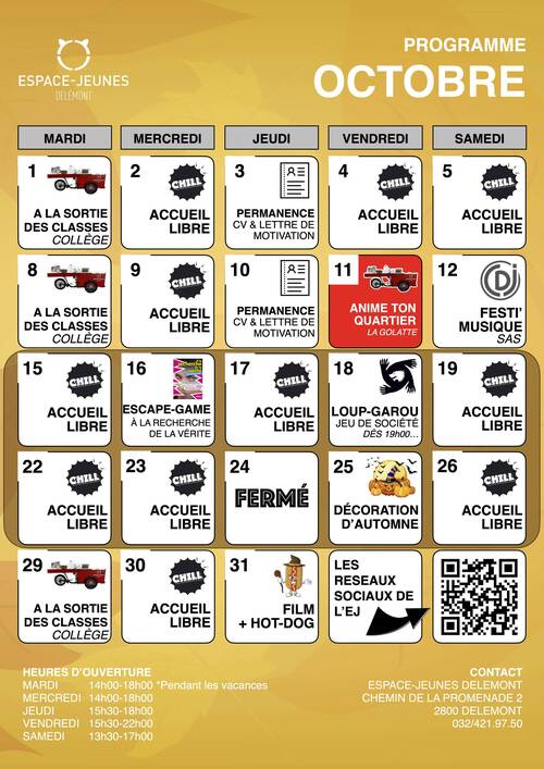 Programme octobre