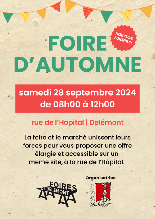 Affiche Foire d'automne 2024 Delémont